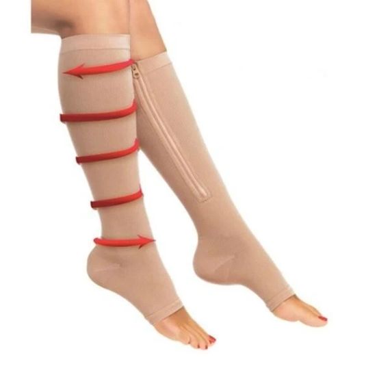Компресійні гольфи для фіксації щиколоток Zip Sox S/m черный и бежевый | Зображення 1