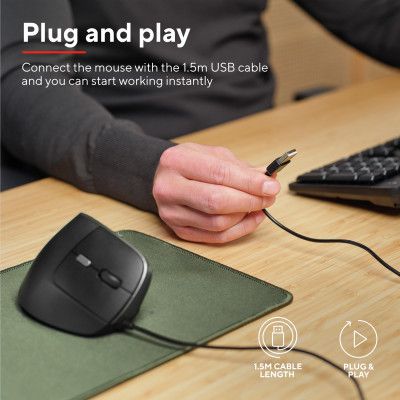 Мышка Trust Bayo II Ergonomic USB Black (25144) | Зображення 4