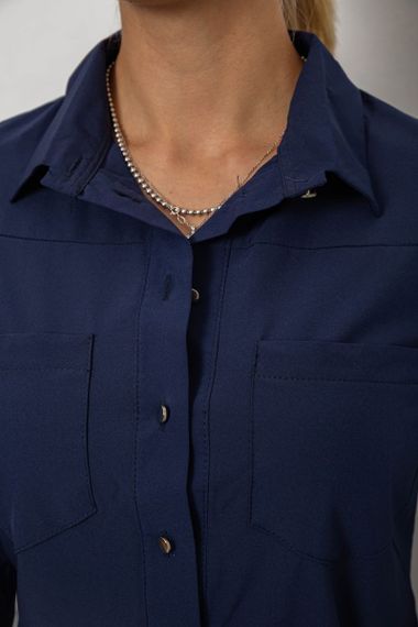 Блуза классическая, цвет синий, 230R72-2 | Зображення 4