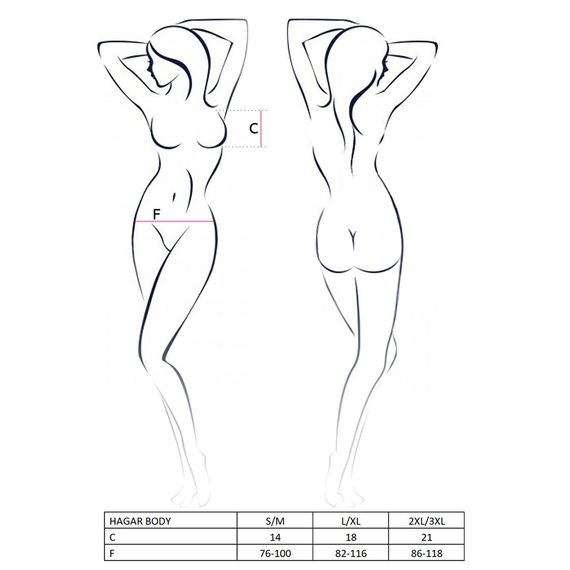 Боді-монокіні Passion Exclusive HAGAR BODY L/XL, black | Зображення 6