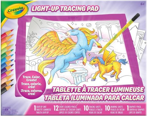 Дошка з підсвічуванням Крайола Оригінал Crayola Light Up Tracing Pad Pink для малювання та копіювання рожева | Зображення 5