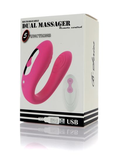 Вібратор для пар Massager Dual Vibrator USB 5 Functions / Remote Control Sex Aura | Зображення 3