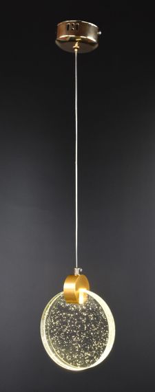 Люстра світлодіодна підвісна LED світильник для квартири на стелю лед 26503 Золото 35-180х10х15 см. | Зображення 2