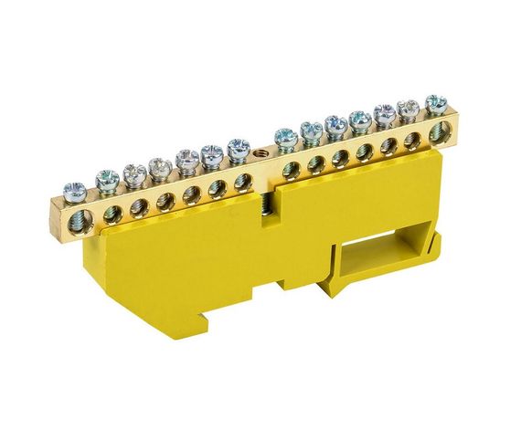 Шина ізольована «N/PE» на DIN-рейку ШЛІ6х9-14 жовта Ny95503128