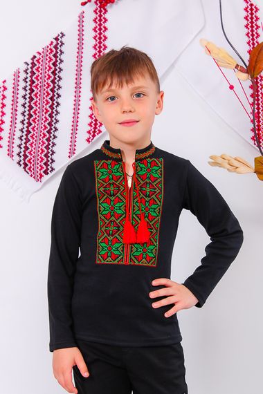 Вишиванка для хлопчика з довгим рукавом Носи своє 86 Чорний (p-1061-49524)