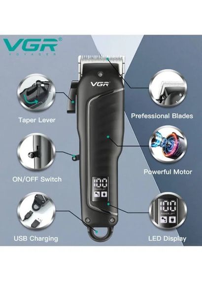 Профессиональная машинка для стрижки VGR V-683 для волос и бороды | Зображення 3