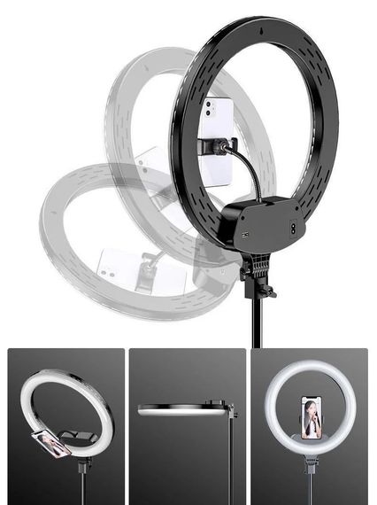 Кольцевая LED лампа для съемки с  держателем телефона, штативом и ДУ XPRO SD-360 36см (40747-SD-360) | Зображення 4