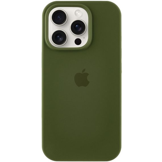 Чехол Silicone Case Full Protective (AA) для Apple iPhone 14 Pro (6.1") Зеленый / Dark Olive