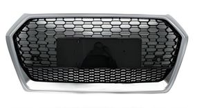 Передня решітка RSQ-Style без лого (2017-2020, чорна з хромом) для Ауди Q5 рр