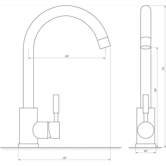Змішувач для кухні Globus Lux ALPEN SBT1-203S-BB | Зображення 1