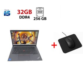 Ноутбук Lenovo ThinkPad L14 Gen 4 / 15,6" (1920x1080) IPS / Intel Core i5-1335U (10 (12) ядер по 3,4 - 4,6 ГГц) / 32 ГБ DDR4 / 256 ГБ SSD / Intel Iris Xe Graphics / WebCam б/в + Подарунок Мишка та килимок