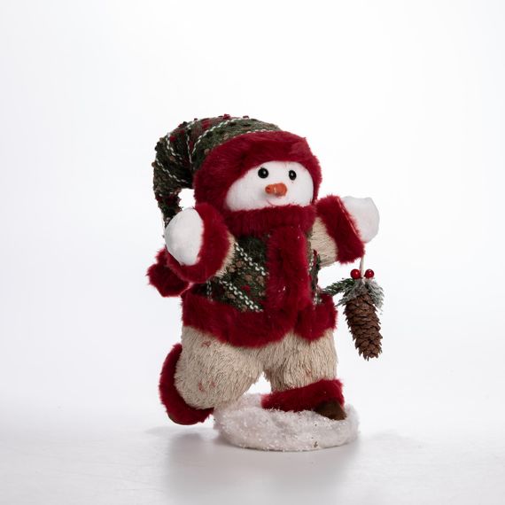 Новорічна фігурка Сніговик з шишкою 19×17×40 (см) CR-4-16 | Зображення 1