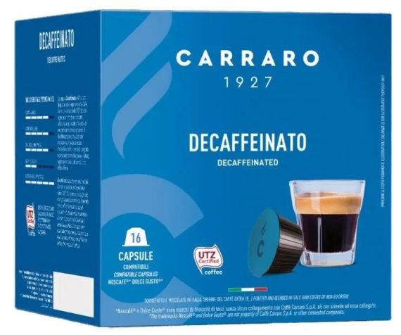 Кава в капсулах Carraro Dolce Gusto Decaffeinato 16 шт Дольче густо без кофеїну