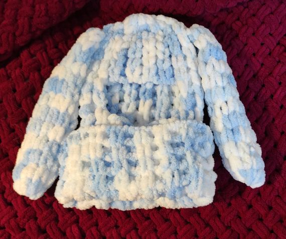 Балаклава 5865 в'язана плюшева з вушками зайчика puffy | Зображення 5