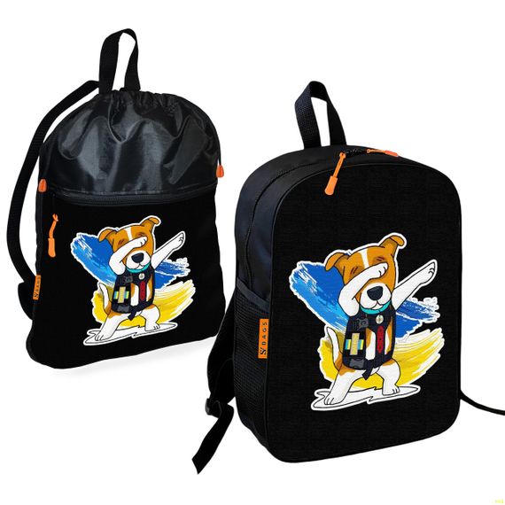 Школьный рюкзак детский Пес Патрон + Сумка для обуви спортивной формы рюкзак-мешок  для мальчика (01802)