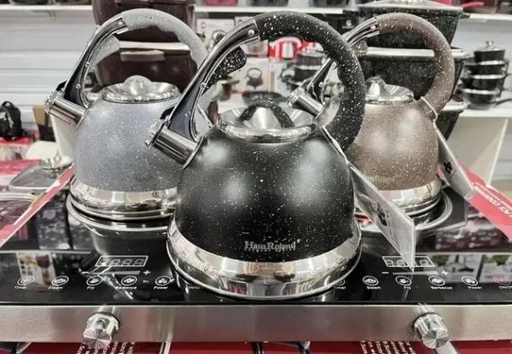 Чайник із неіржавкої сталі з гранітним покриттям Haus Roland HR704-5 3,5 літра, Чайник зі свистком для плит | Зображення 3