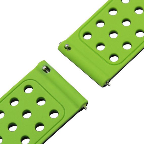 Подвійний ремінець з перфорацією для годинника Samsung Galaxy Watch Active / Active 2 - Black&Green | Зображення 6