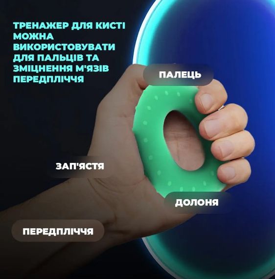 Еспандер кистьовий силіконовий PowerPlay PP-4338 Hand Grip Medium 20 кг Зелений (PP_4338_Green_20kg) | Зображення 4