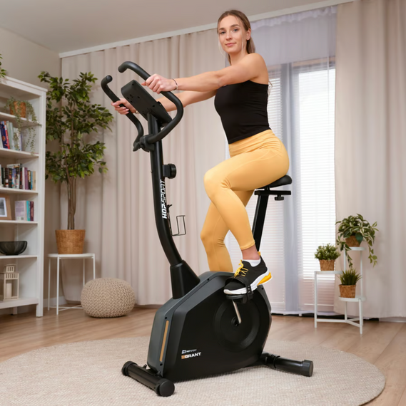 Велотренажер Hop-Sport HS-4000H Grant чорно-золотистий | Зображення 1