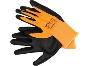 Рукавици робочи нейлонови з нитриловою оболонкою YATO Польша розмир 9, для користування смартфоном YT-74755