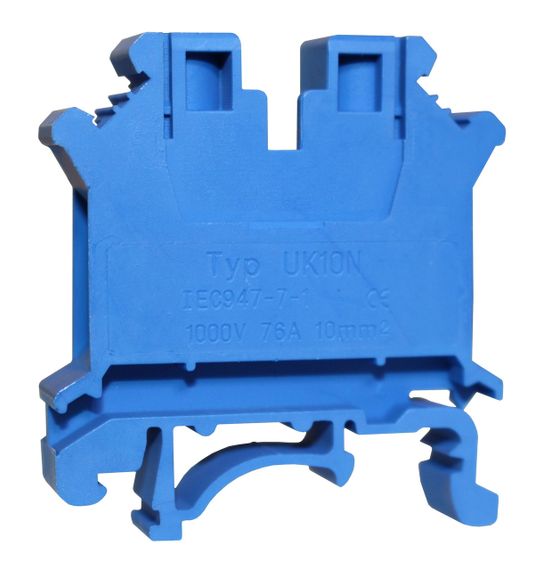 Клема КНГ-UK10 76А 0.5-10мм2 гвинтова синя набірна на DIN-рейку без маркера без кришки Ny95506252 | Зображення 2