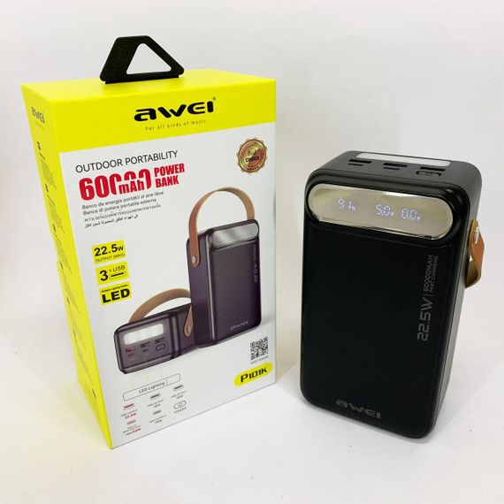 Супер павербанк AWEI, Умб павербанк, Оригинал портативная зарядка, Повербанк портативный QT-71 | Зображення 3