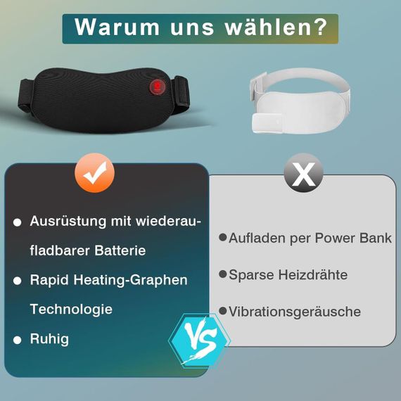 Тепловий пояс для спини, електричний нагрівальний 11 * 27 см з акумулятором 5000 мАг для менструальних болів | Зображення 5