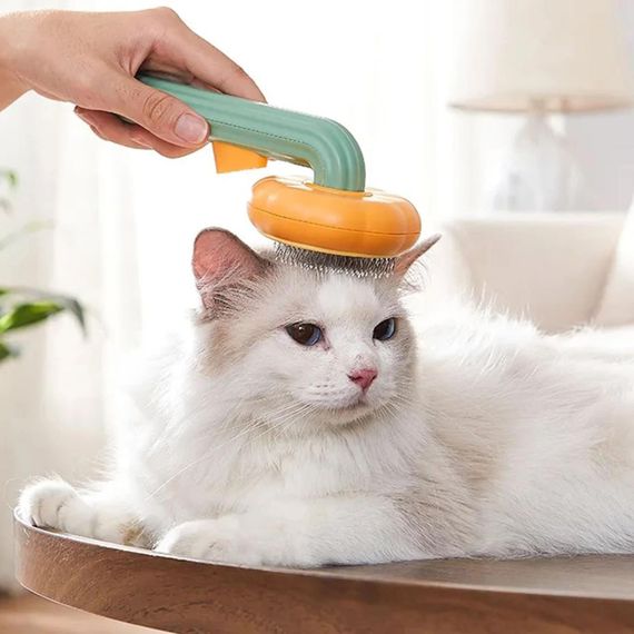 Щетка для вычесывания шерсти кошек и собак, Pet Tails Brush W26 / Расческа для животных с кнопкой | Зображення 5