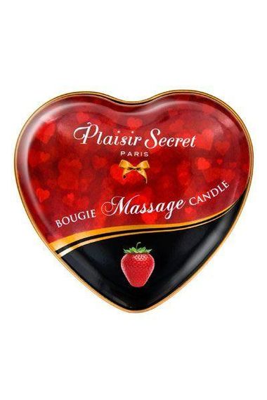 Масажна свічка-серце Plaisirs Secrets Strawberry (35 мл) sexstyle | Зображення 1