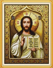 Набір для вишивання за нанесеною на канву схемою "Jesus chanting (2)". AIDA 14CT printed 52*66 см