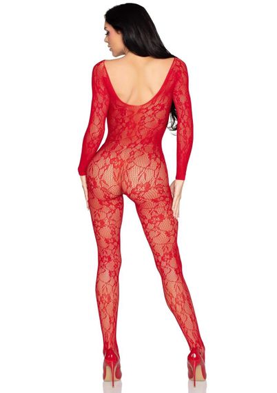 Бодістокінг Leg Avenue Crotchless Fishnet Bodystocking One Size Red Sex Aura | Зображення 1