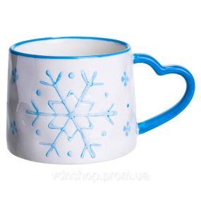 Новорічна порцелянова чашка Сніжинка 350 (мл) Yiwu FM-CS-55D