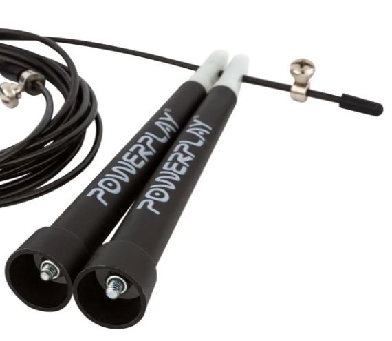 Скакалка швидкісна PowerPlay 4202 Ultra Speed Rope Чорна 2,9 м (PP_4202_Black) | Зображення 1