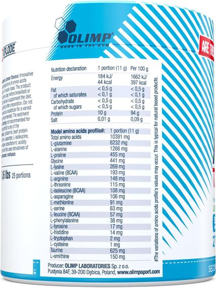 Аминокислотный комплекс Olimp Amino Target Xplode 275 г, лимон | Зображення 1