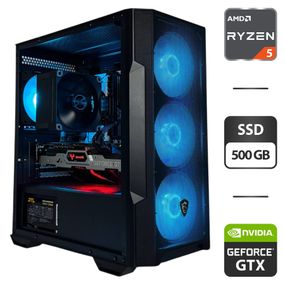 Ігровий ПК MSI MAG Forge M100R Black Tower / AMD Ryzen 5 5600 (6 (12) ядер по 3.5 - 4.4 GHz) / 16 GB DDR4 / 500 GB SSD / nVidia GeForce GTX 1080 Ti, 11 GB GDDR5X, 352-bit / 700W б/в