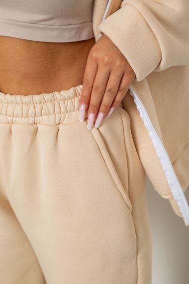 Спортивный костюм женский на флисе, цвет бежевый, 238R5715-1 | Зображення 4