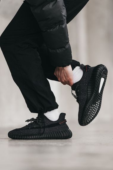 Кроссовки Yeezy Boost 350 v2 Black (Шнурки рефлектив) , Вьетнам 0001 43 | Зображення 4