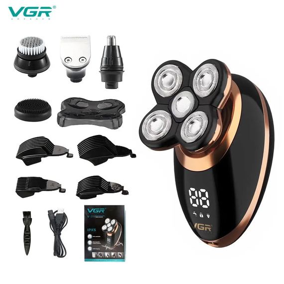 Багатофункціональна акумуляторна бритва VGR V-316 5 в 1 Водонепроникна з LED дисплеєм (7898_620) | Зображення 3