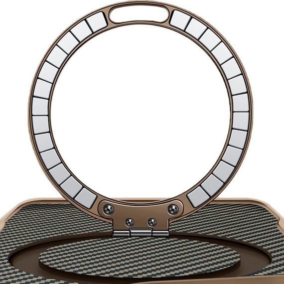 TPU+PC чохол Metal Buttons with MagSafe Carbon Ring для Apple iPhone 16 Pro Max (6.9") Золотий | Зображення 1