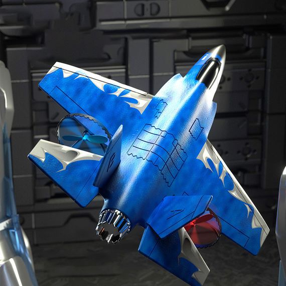 Самолет на радиоуправлении SCHE HW39 F35 Fighter Blue | Зображення 1