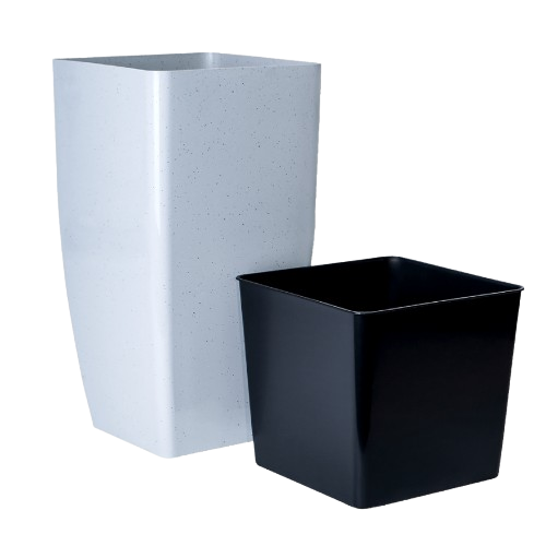 Вазон Квадро 22*22*41,5см Stone (світлий бетон) Алеана