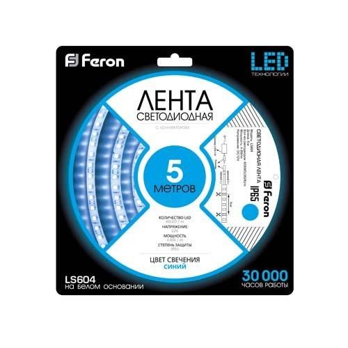 Світлодіодна стрічка Feron LS604 12В 4.8Вт/м синій | Зображення 2