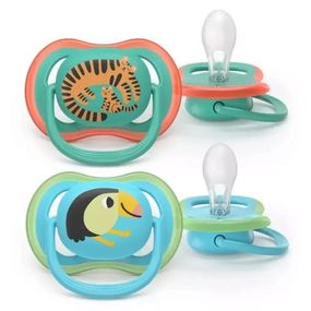 Пустышка Philips AVENT Ultra Air 6-18 місяців 2 шт, зелено-блакитна (SCF087/11)