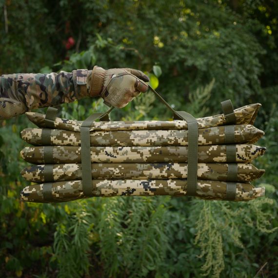 Тактичний розкладний каремат посилений (20мм+стропа) Kiborg К-2 піксель | Зображення 7