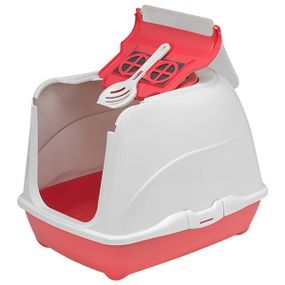 Moderna Flip Cat туалет закрытый для кошек, 58 см х 45 см х 42 см, коралловый
