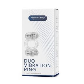 Двойное виброкольцо Medica Group Duo Vibration Ring, прозрачный sexstyle
