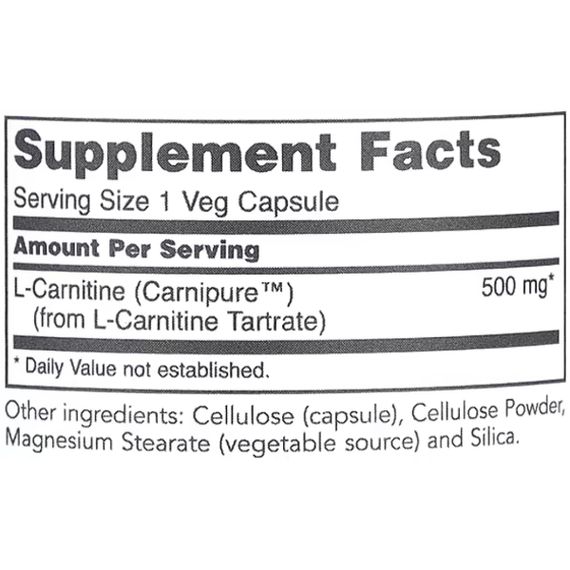 Карнітін Protocol for Life Balance L-Carnitine 500 mg 60 Veg Caps | Зображення 1