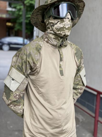 Сорочка чоловіча військова тактична з липучками під шеврони Убакс Туреччина 6582 S хакі | Зображення 5