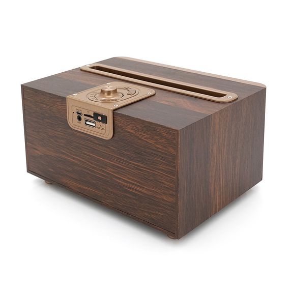 Колонка Kisonli G1 Bluetooth 5.0, 2х10W, 1500mAh, USB/TF/BT/FM/AUX, DC: 5V, Dark wood (Brown), BOX, Q24 | Зображення 2