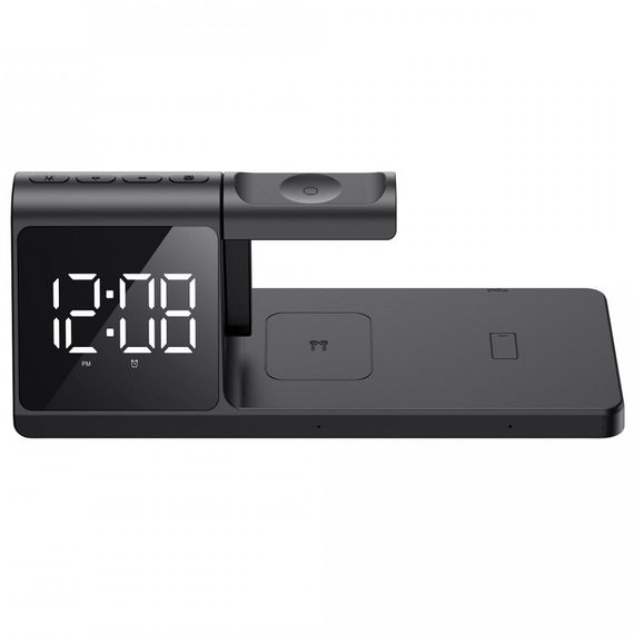 3 в 1 беспроводная зарядка для смартфона, наушников и часов HAVIT W3042 15W с будильником | Зображення 1